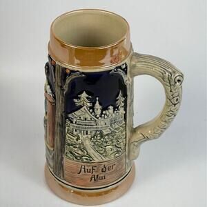 Made in Germany Vintage Ceramic Beer Stein 20 oz Small Chip on Rim